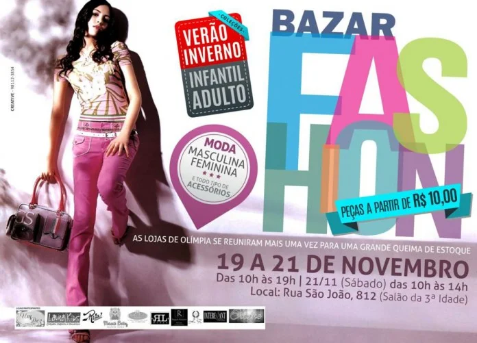 Começa hoje o ’16º Bazar Fashion’ com produtos a partir de R$ 10