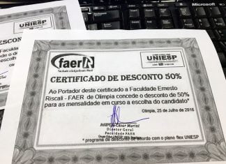 Diário de Olímpia e Uniesp/FAER sorteiam duas bolsas de 50% até o dia 10. Saiba como concorrer