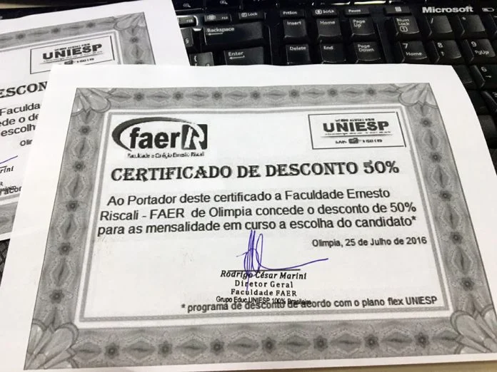 Diário de Olímpia e Uniesp/FAER sorteiam duas bolsas de 50% até o dia 10. Saiba como concorrer