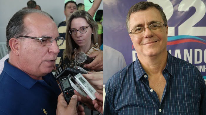 Prefeito eleito Fernando Cunha em entrevista coletiva, e o novo superintendente do DAEMO, Otávio Lamana.