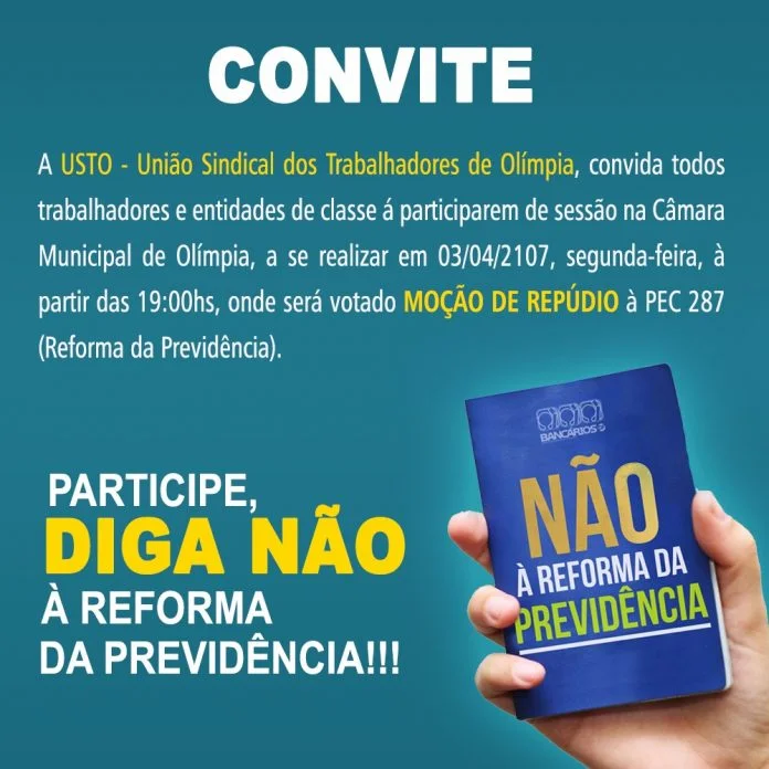 Surge a USTO, que estreia com mobilização na Câmara contra a Reforma da Previdência, hoje