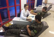 Tiro de Guerra leva cinquenta atiradores para doação de sangue no Hemocentro
