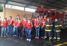 Alunos da Bravo’s, inclusive mirins, recebem treinamento no Corpo de Bombeiros