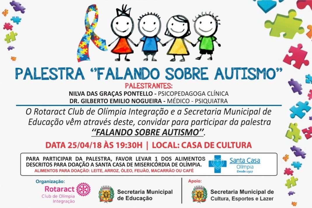 Prefeitura E Rotaract Integração Promovem Palestra Sobre Autismo Diário De Olímpia 7409