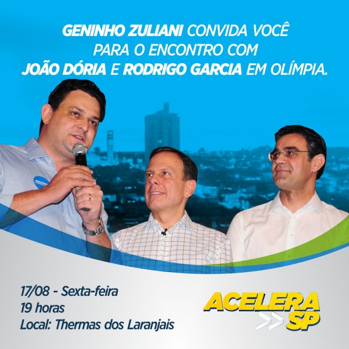É Hoje: Geninho traz Dória e Rodrigo no Thermas dos Laranjais. Antes, empresários se reúnem no Enjoy Park