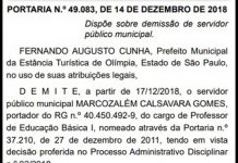Prefeito demite professor por falsidade em diploma: “Ato de sabotagem contra o serviço público”