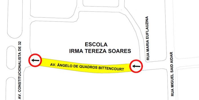 Rua Ângelo Quadros Bittencourt terá novo sentido de direção