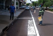 Ruas e avenidas recebem nova sinalização de solo