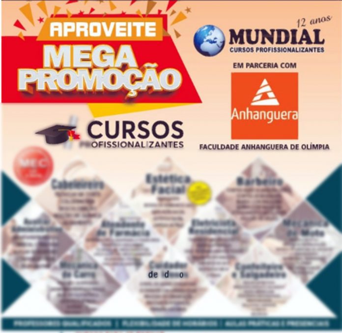 Dez cursos profissionalizantes pela Faculdade Anhanguera. Matrículas até amanhã, sexta