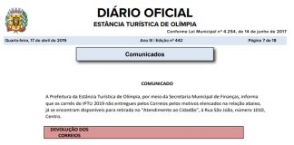 Finanças divulga contribuintes com endereço desatualizado, alguns falecidos, outros bem conhecidos
