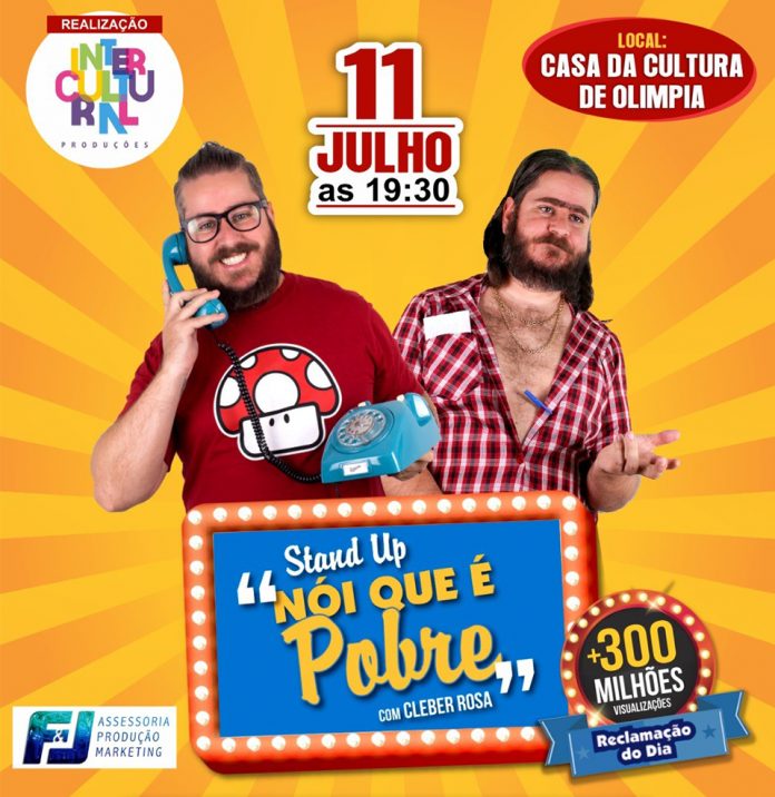 Cleber Rosa apresenta ‘Nói que é Pobre’, na Casa de Cultura, nesta quinta-feira