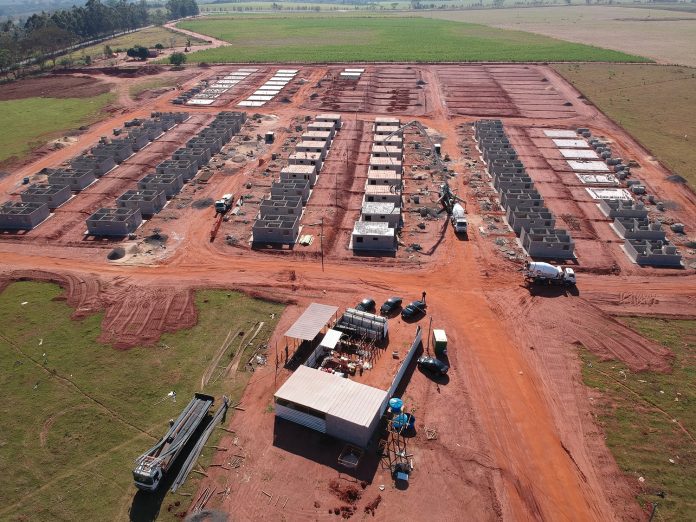 Construção das casas da CDHU em Ribeiro dos Santos segue em ritmo acelerado