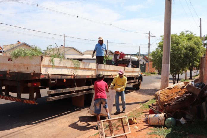 Distrito de Ribeiro recebe ação de limpeza contra dengue e escorpião, terça