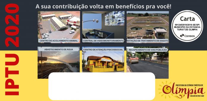 Começam a chegar nas casas dos contribuintes os carnês do IPTU 2020