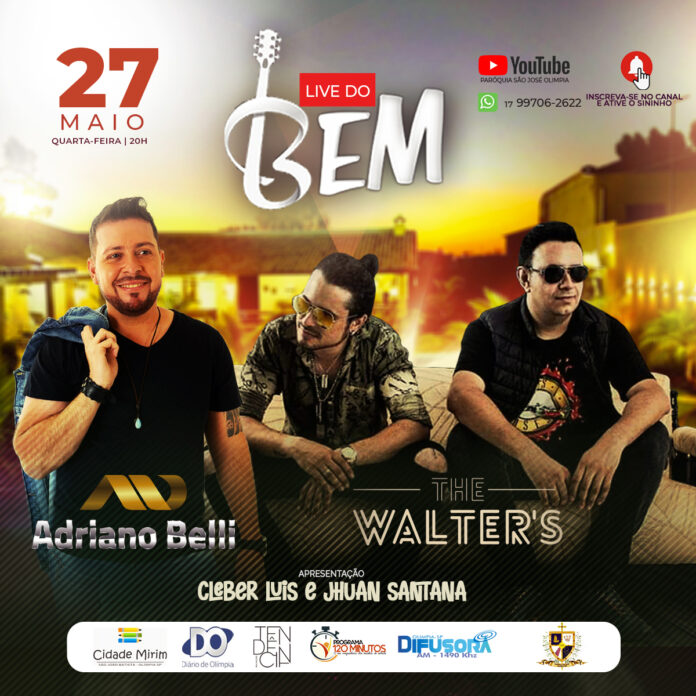 Live do Bem, hoje: artistas se reúnem em prol da Cidade Mirim e Paróquia São José