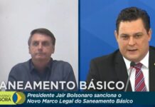 Geninho participa da cerimônia com Bolsonaro e ministros na sanção do novo Marco do Saneamento Básico