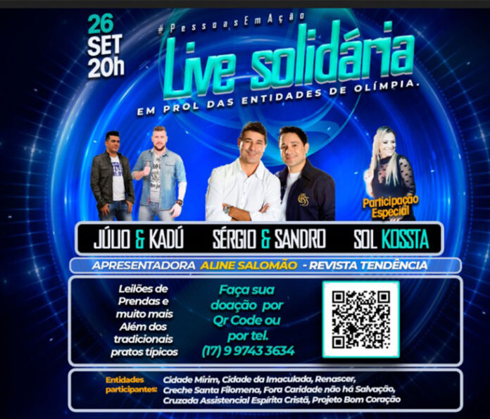 Rotary promove live solidária neste sábado em prol de entidades assistenciais