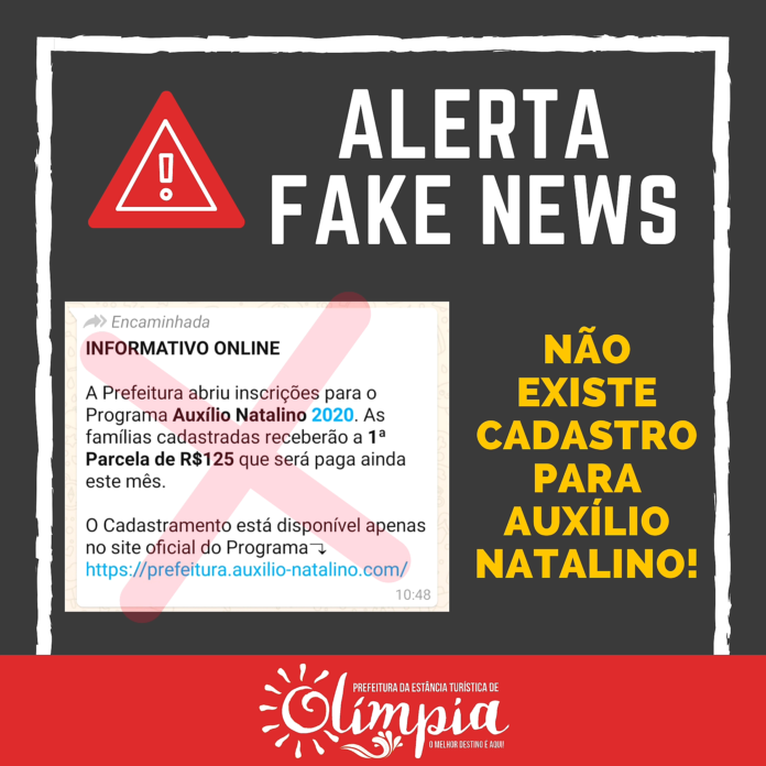 População está sendo alvo de fake news do ‘auxílio natalino’