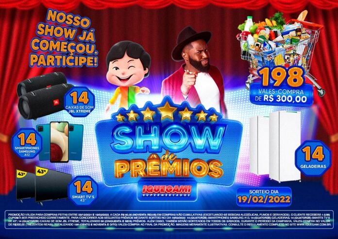 Iquegami Supermercados vai sortear 56 prêmios até fevereiro