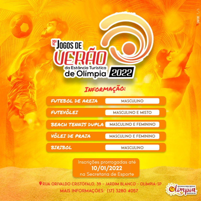 Inscrições para os Jogos de Verão 2022 são prorrogadas até o dia 10
