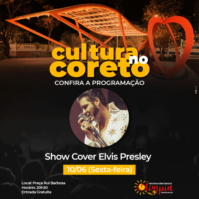 Hoje (10) tem Cover de Elvis no Cultura no Coreto. Diário retransmite