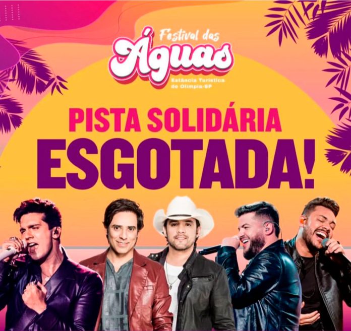 Festival das Águas: Agora só venda de convites para Vip e Open Bar