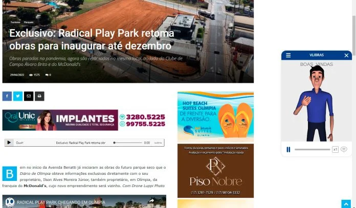 Diário de Olímpia agora inclusivo com áudio e libras em todas as matérias