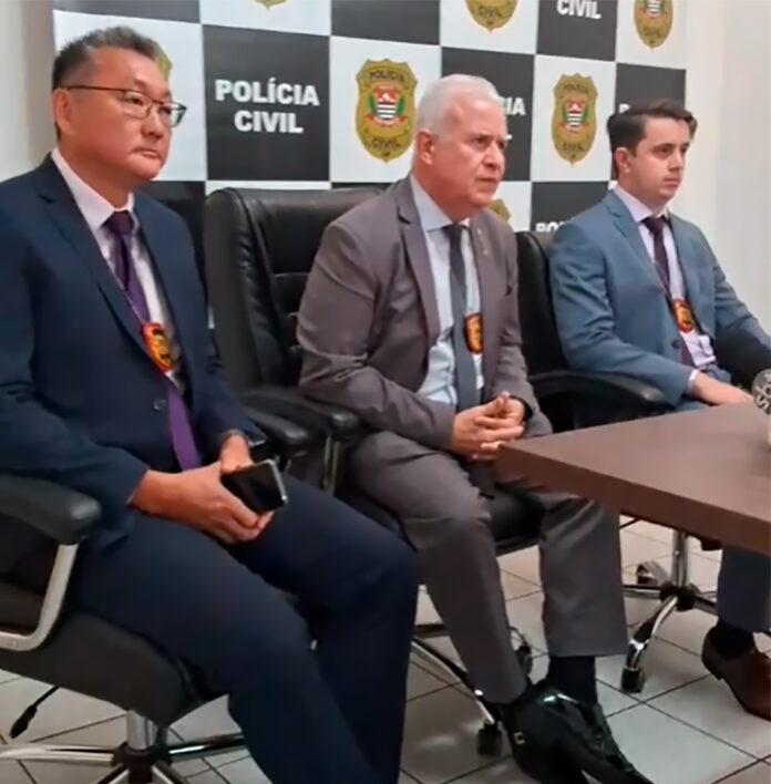 Delegados falam da prisão do suspeito de matar familia de Olímpia