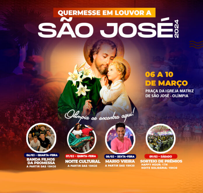 Quermesse em louvor a São José tem programação de 6 a 10 de março