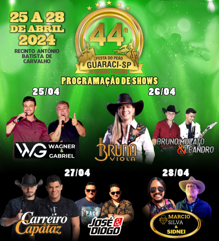 Festa do Peão de Guaraci inicia nesta quinta-feira (25). Confira programação
