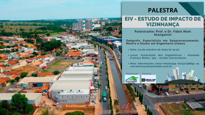 Especialista vai discutir impacto de vizinhança na AEAA de Olímpia