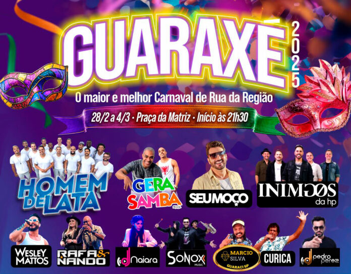 Guaraxé 2025: confirmada a grade de shows e atrações em Guaraci