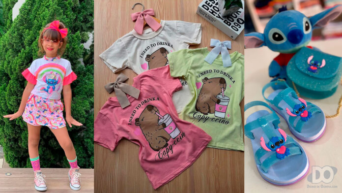 Aniversário da Laura Kids tem moda capivara, Stitch gigante e brindes