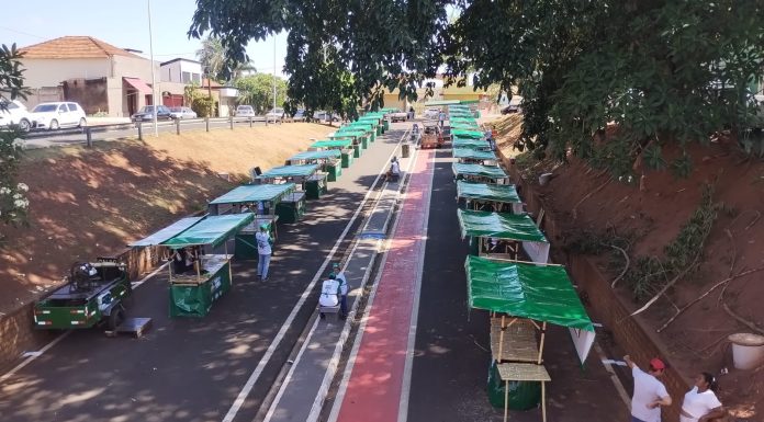 Barracas padronizadas e show marcam reestruturação da Feira Livre de Olímpia