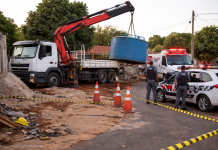 Acidente de trabalho termina em morte durante içamento de caixa d’água