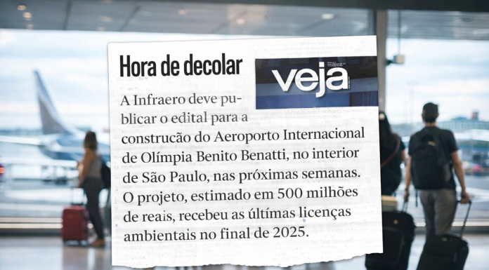 Infraero prepara edital do Aeroporto Internacional de Olímpia Benito Benatti
