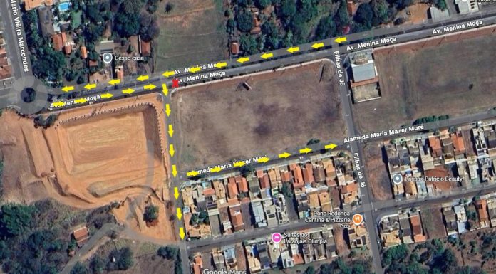 Avenida Menina Moça é interditada por até 15 dias em Olímpia