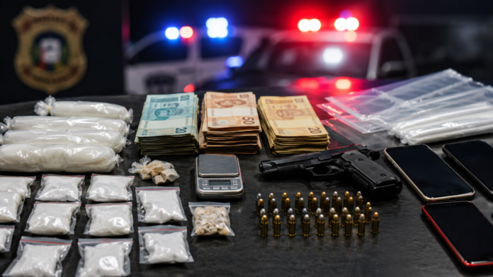 PM prende casal com drogas, arma e R$ 5,5 mil em Olímpia