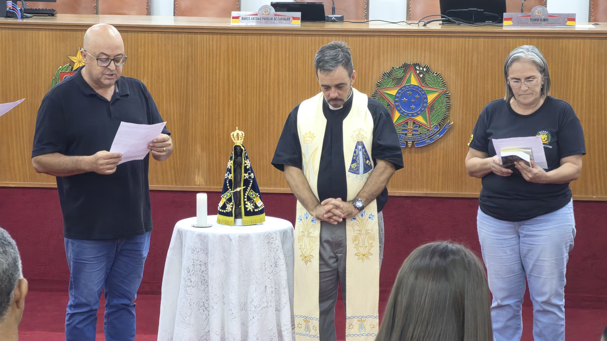 Visita da imagem de Nossa Senhora Aparecida à Câmara Municipal de Olímpia