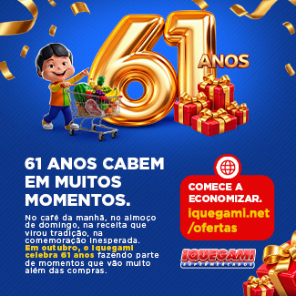 Anúncio: Iquegami - 61 anos cabem em muitos momentos. Comece a economizar em iquegami.net/ofertas