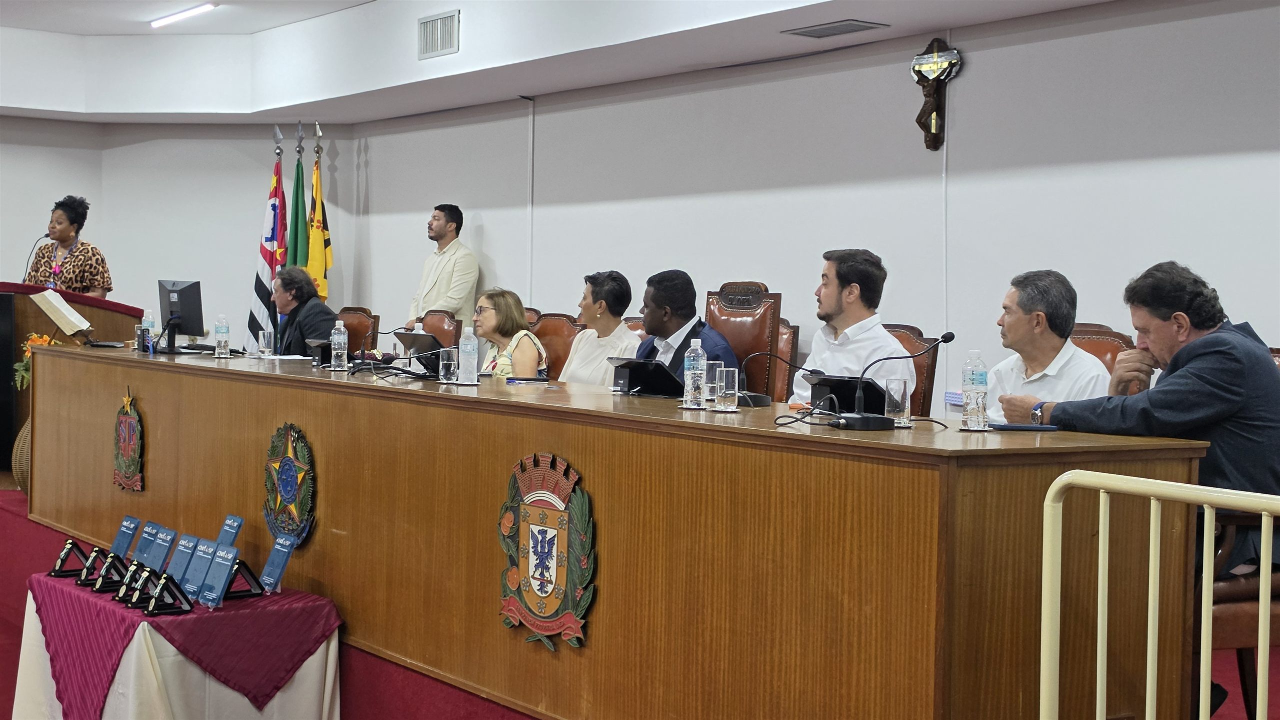 Alunos e medalhas da Educação Física no Luciano Ferreira, em Olímpia